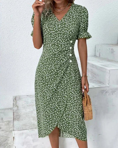 Leviana™ | Elegant Floral Print Dress
