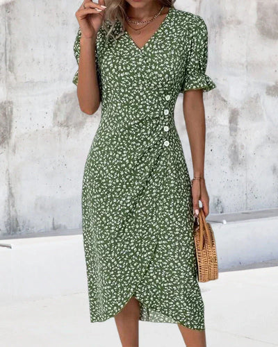 Leviana™ | Elegant Floral Print Dress