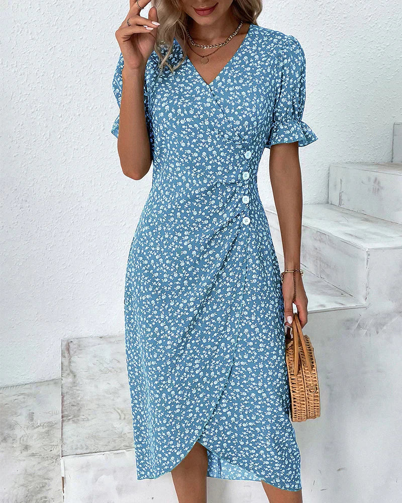 Leviana™ | Elegant Floral Print Dress