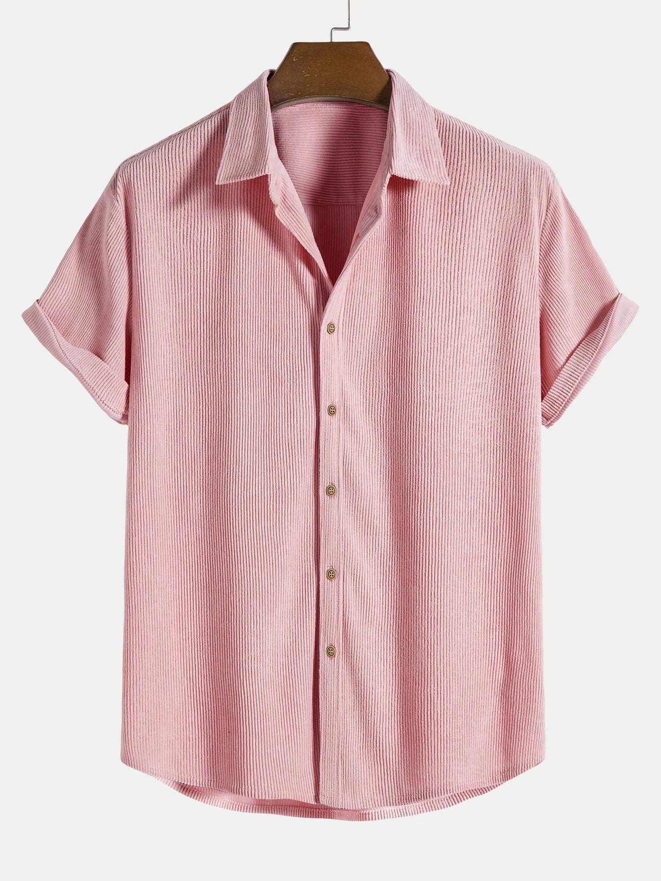 Camicia a Maniche Corte in Corduroy con Bottoni & Pantaloni Corti