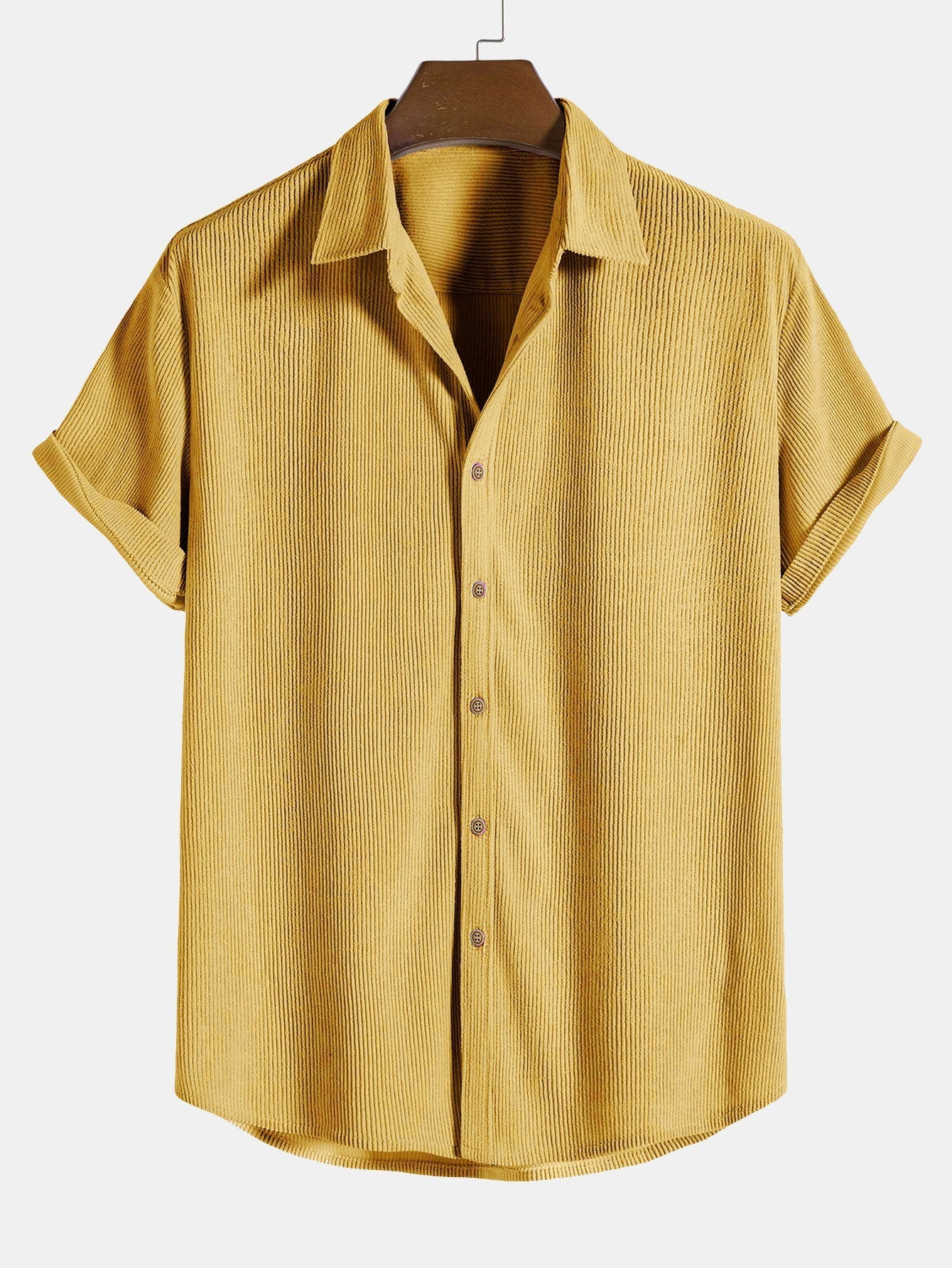 Camicia a Maniche Corte in Corduroy con Bottoni & Pantaloni Corti