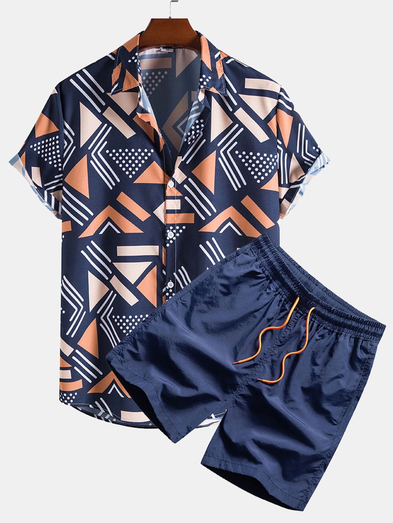 Camicia a Stampa Geometrica & Pantaloni da Bagno