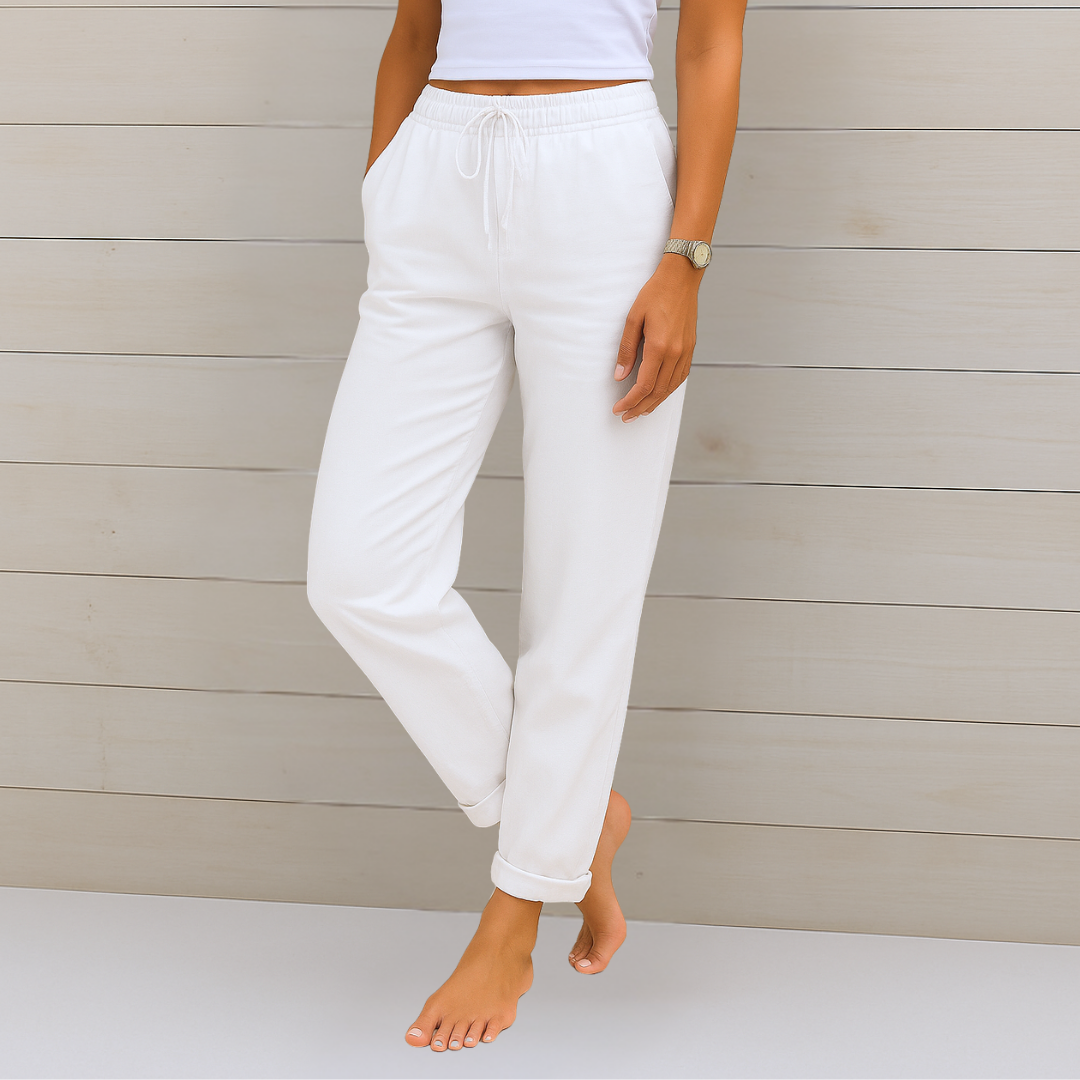 MAYLORA | Pantaloni stretch in lino traspiranti premium