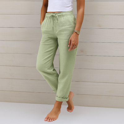 MAYLORA | Pantaloni stretch in lino traspiranti premium