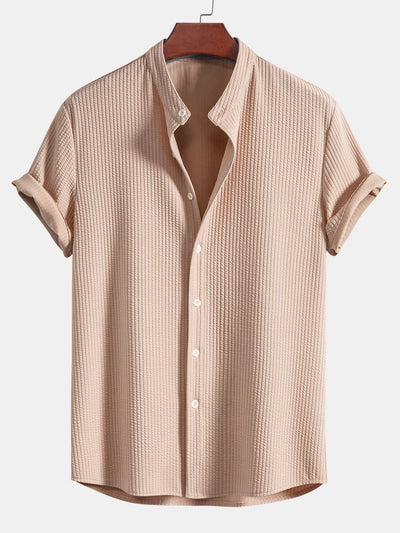Camicia a Collo Alto a Costine Fit Muscolare
