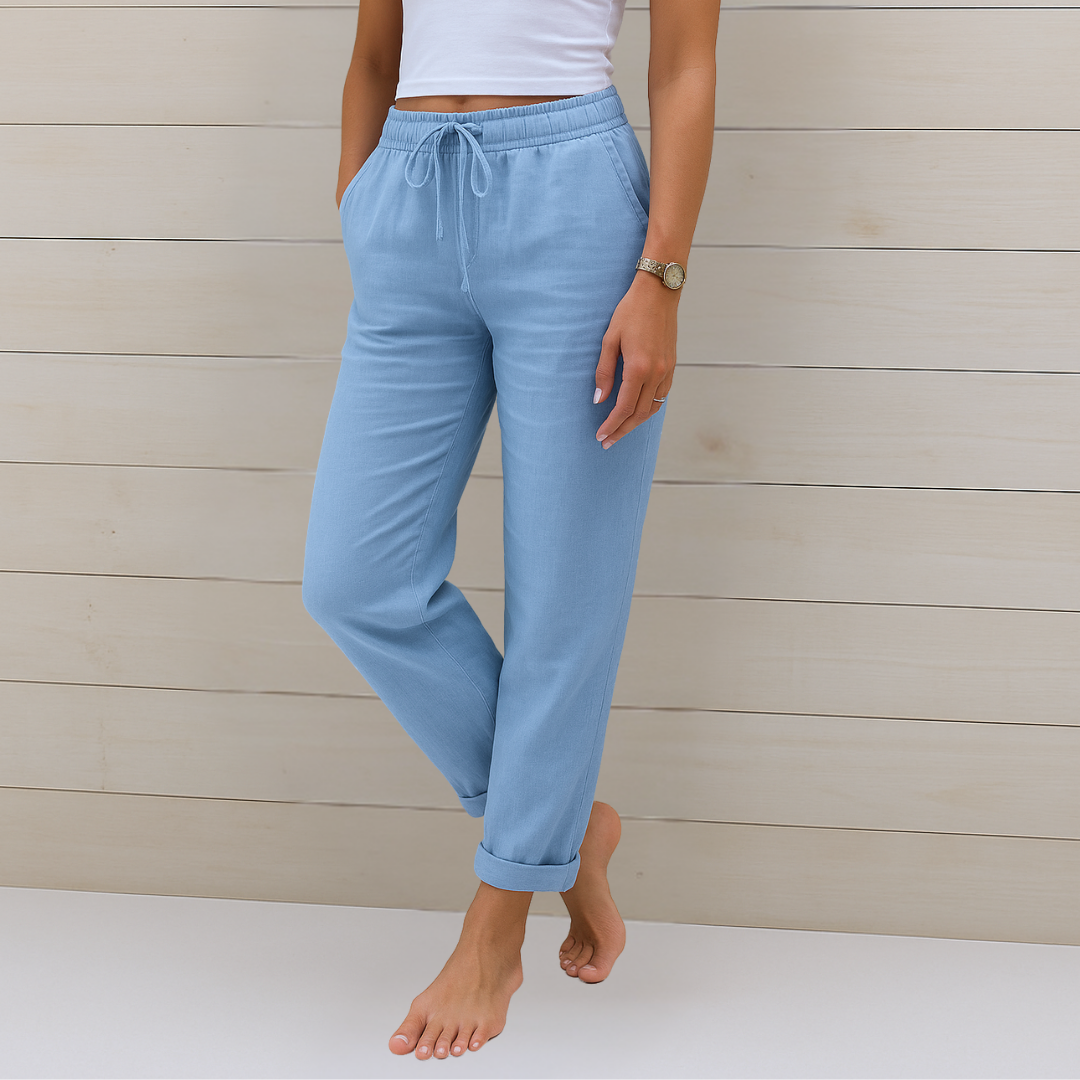 MAYLORA | Pantaloni stretch in lino traspiranti premium