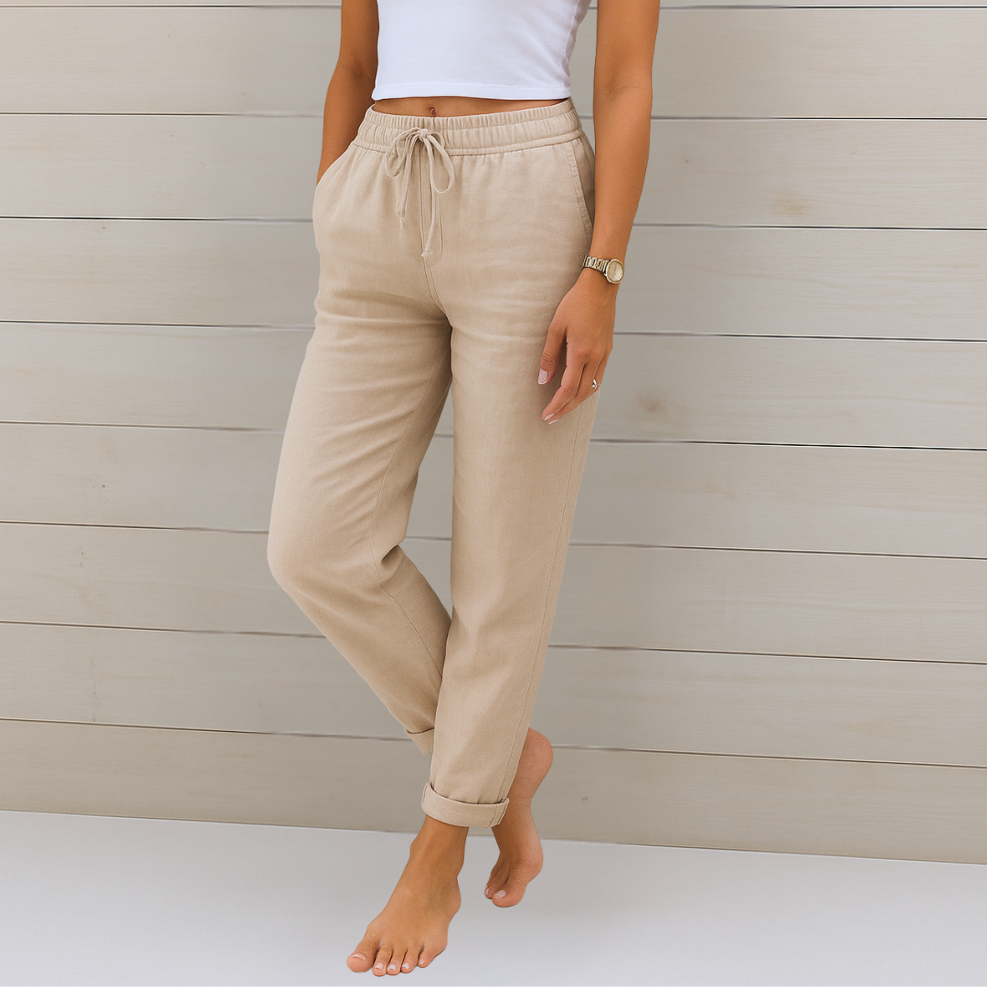 MAYLORA | Pantaloni stretch in lino traspiranti premium
