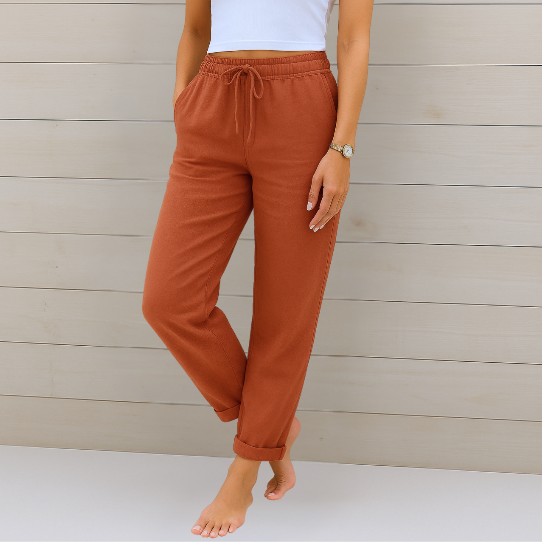 MAYLORA | Pantaloni stretch in lino traspiranti premium