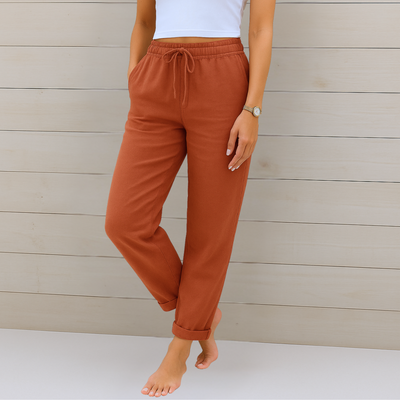 MAYLORA | Pantaloni stretch in lino traspiranti premium