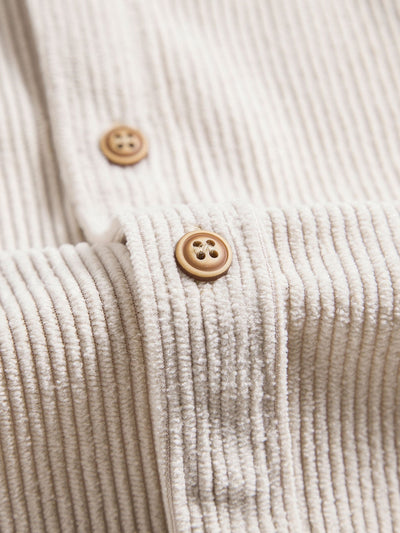 Camicia a maniche corte in corduroy con bottoni