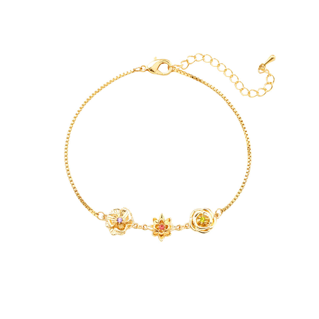 Bracciale Personalizzato con Fiori di Nascita