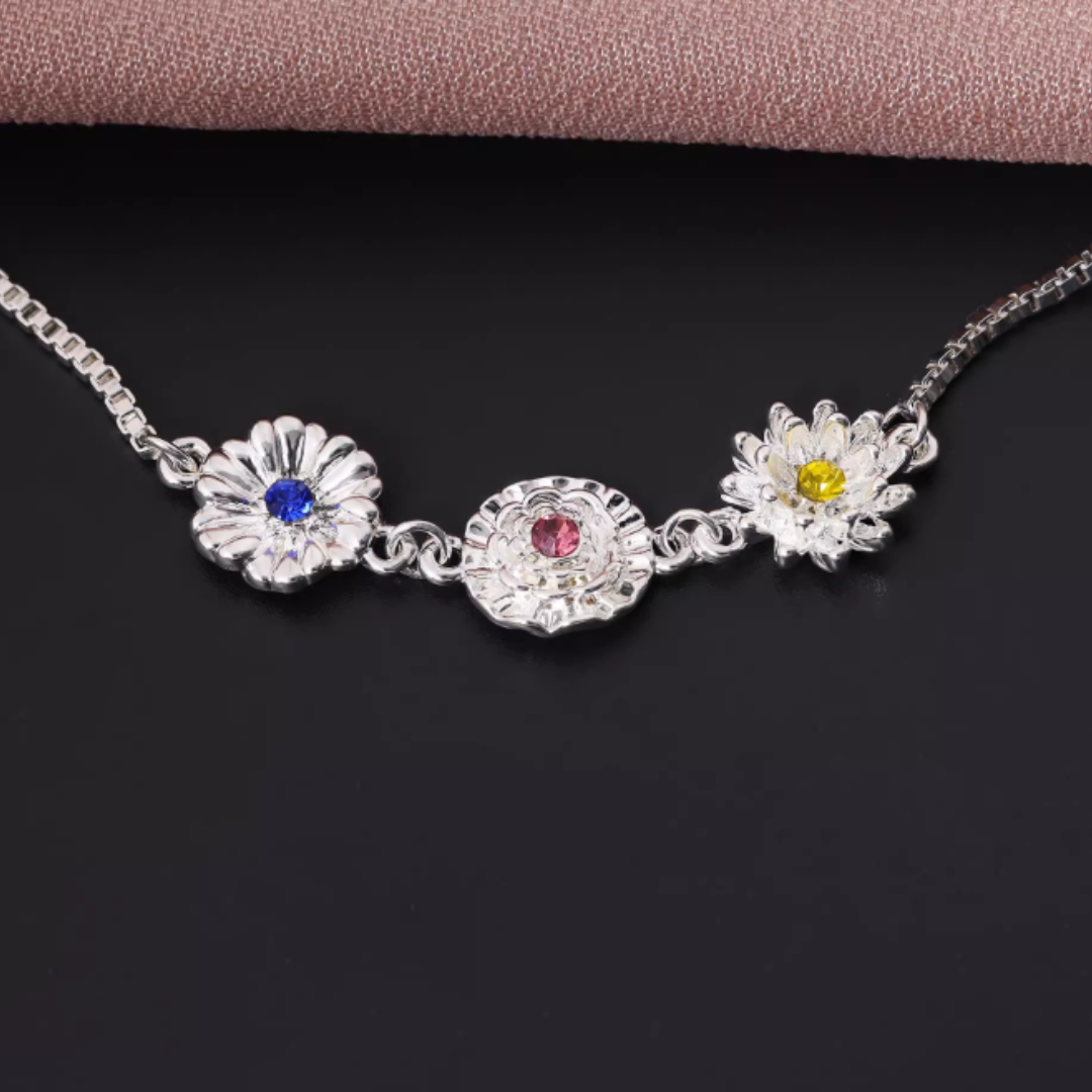 Bracciale Personalizzato con Fiori di Nascita