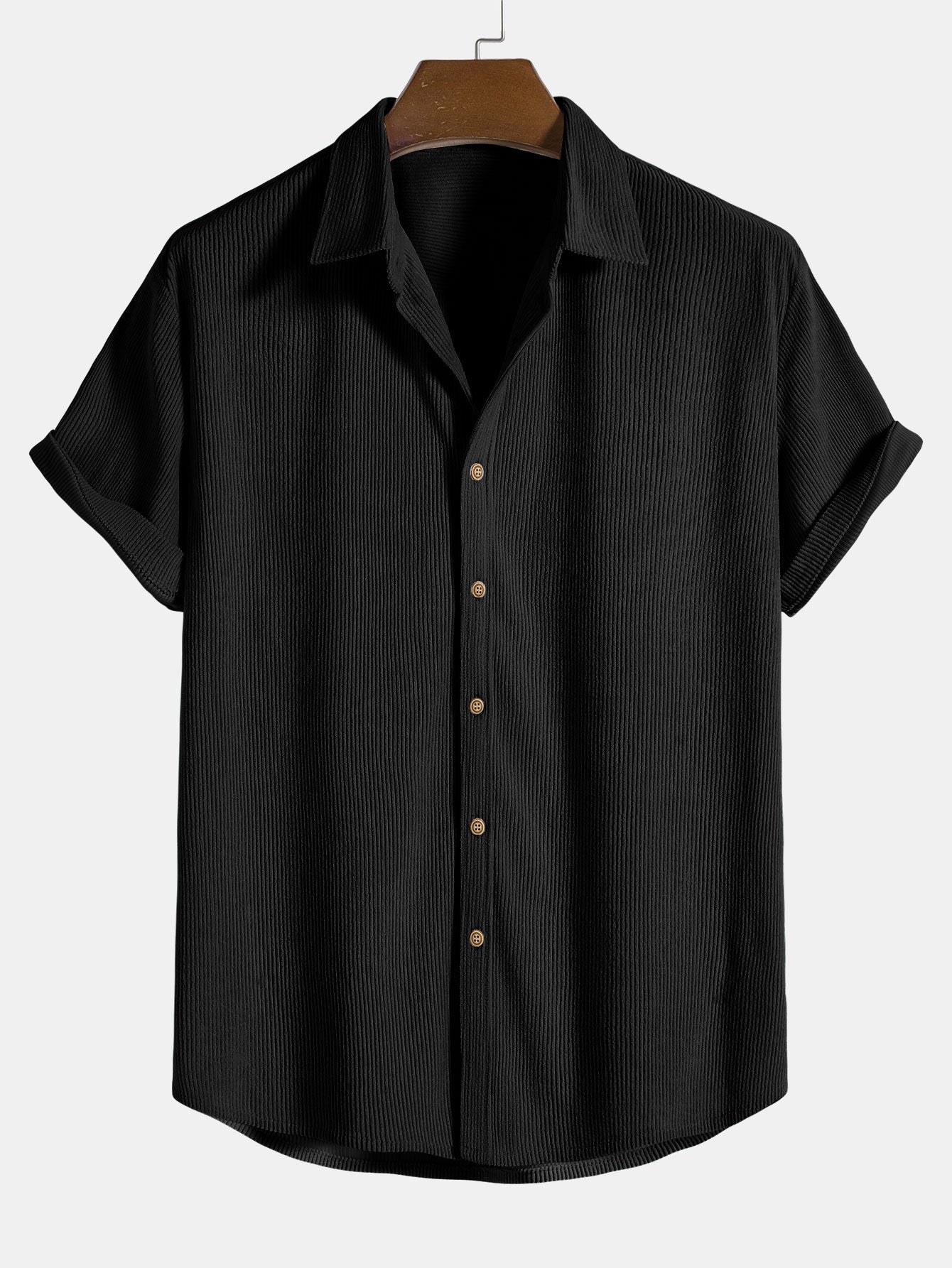 Camicia a Maniche Corte in Corduroy con Bottoni & Pantaloni Corti