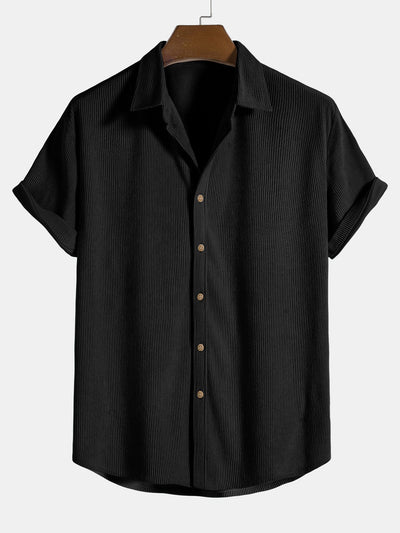 Camicia a Maniche Corte in Corduroy con Bottoni & Pantaloni Corti