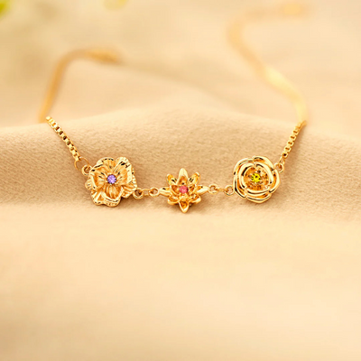 Bracciale Personalizzato con Fiori di Nascita
