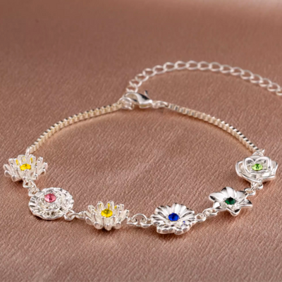 Bracciale Personalizzato con Fiori di Nascita