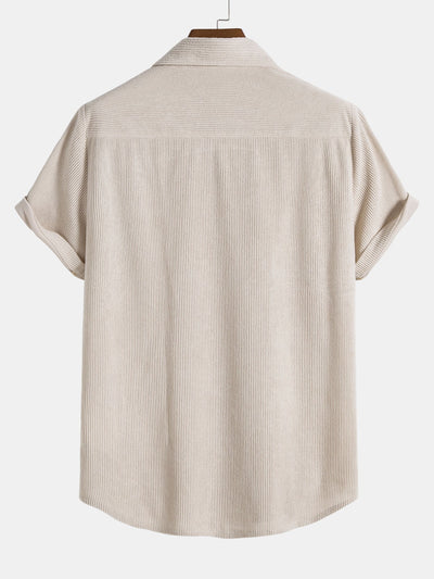 Camicia a Maniche Corte in Corduroy con Bottoni & Pantaloni Corti