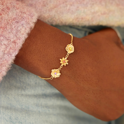 Bracciale Personalizzato con Fiori di Nascita