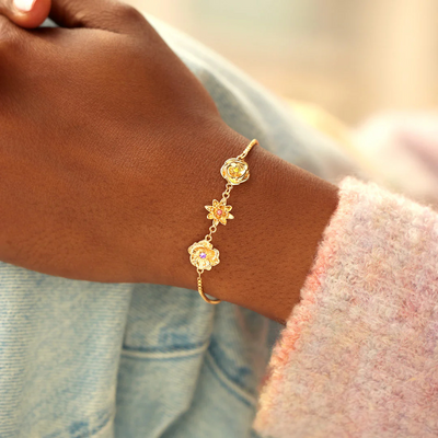 Bracciale Personalizzato con Fiori di Nascita