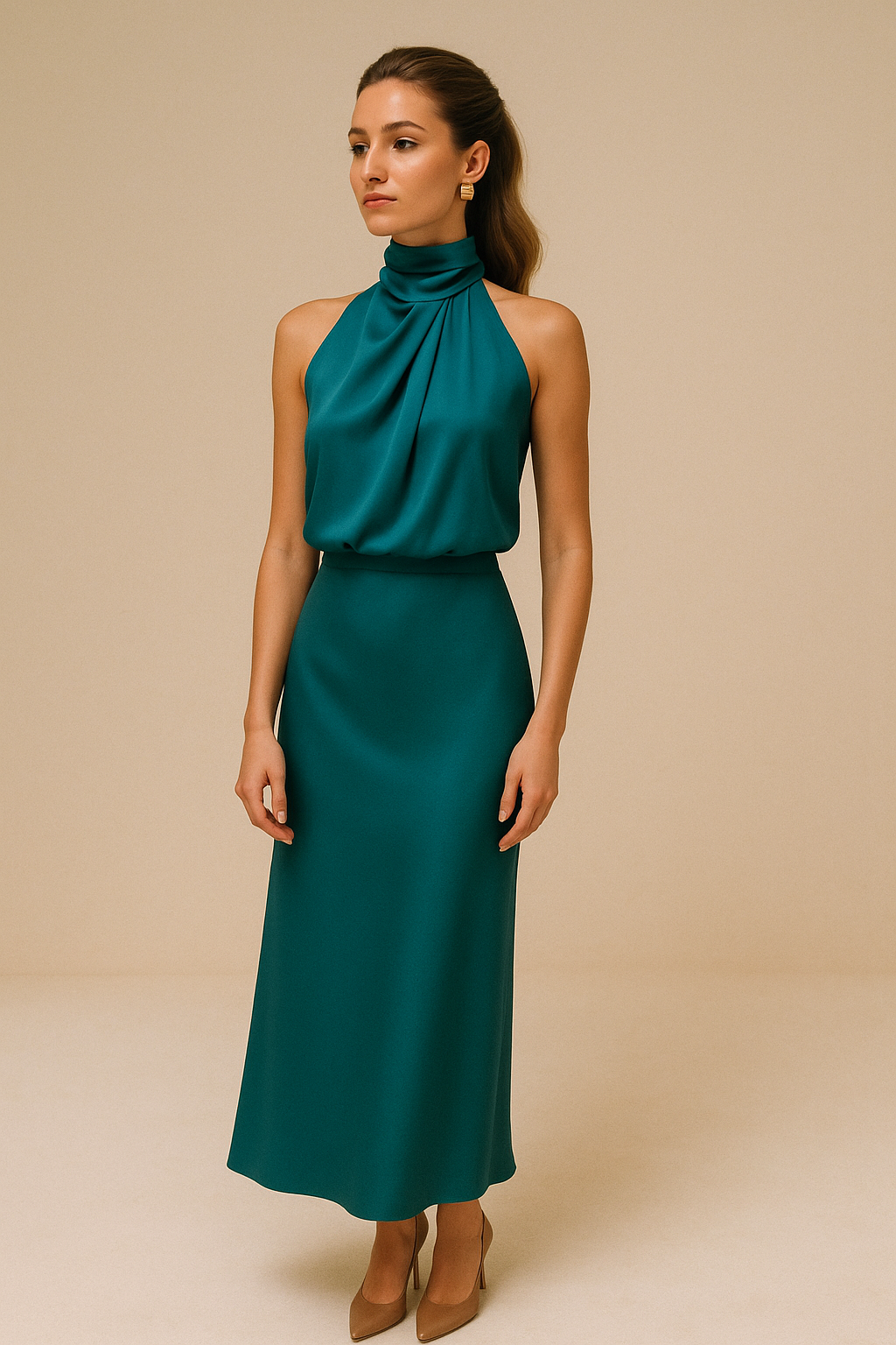 Elara™ | Abito satinato glamour