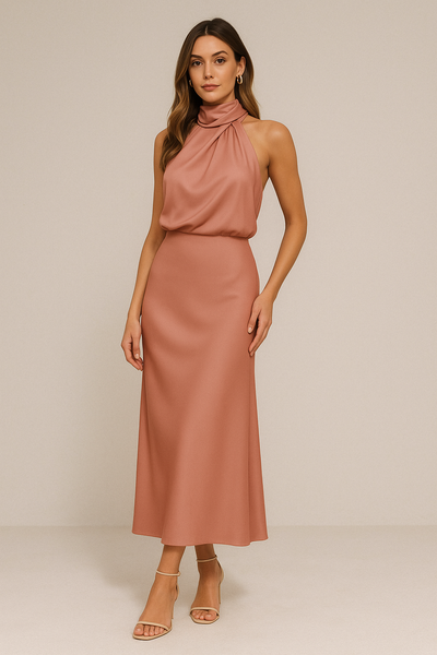 Elara™ | Abito satinato glamour