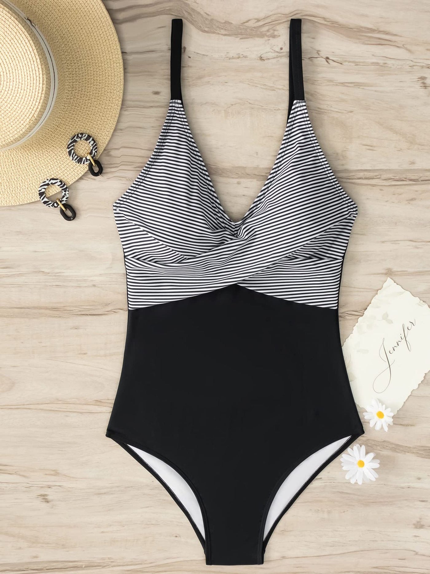 Varella | Costume da Bagno Foglia Tropicale – Scollo a V e Stile Modellante