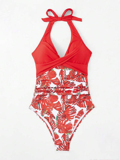 Varella | Costume da Bagno Foglia Tropicale – Scollo a V e Stile Modellante