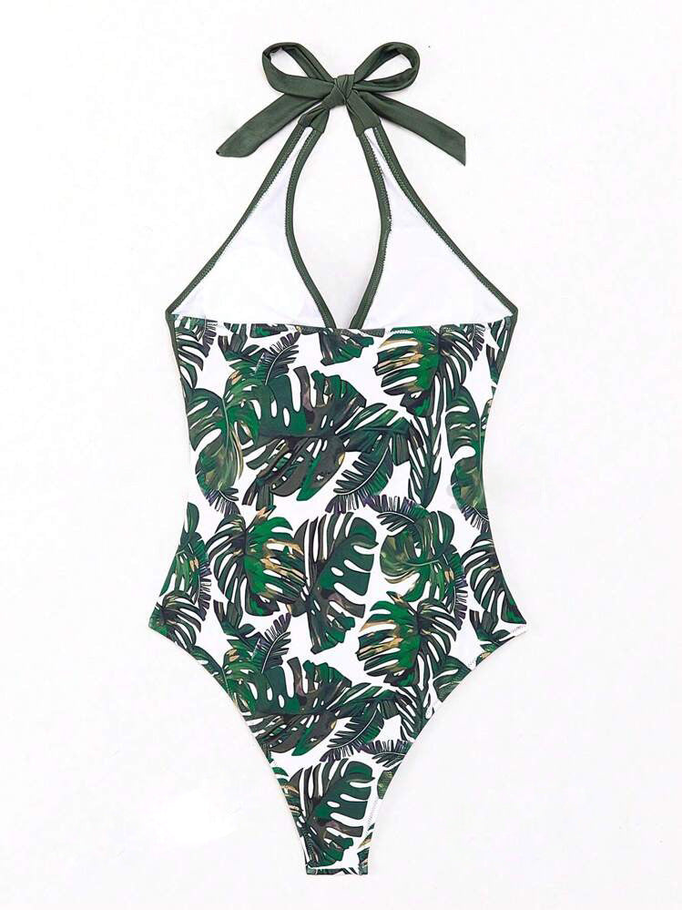 Varella | Costume da Bagno Foglia Tropicale – Scollo a V e Stile Modellante