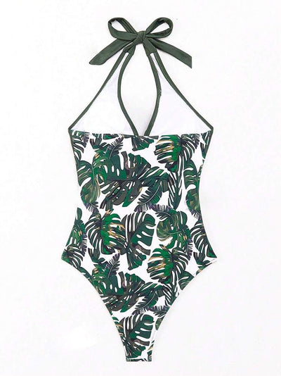 Varella | Costume da Bagno Foglia Tropicale – Scollo a V e Stile Modellante