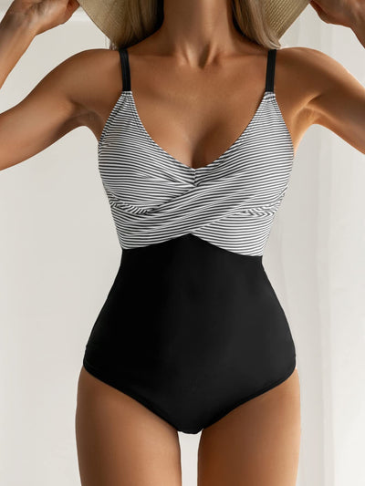 Varella | Costume da Bagno Foglia Tropicale – Scollo a V e Stile Modellante