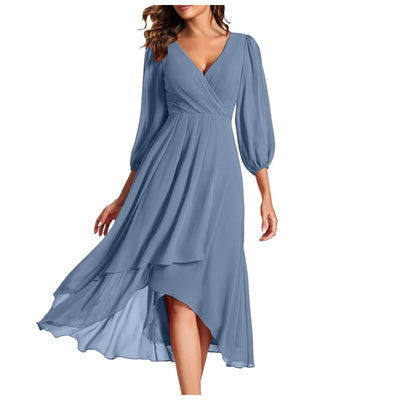 Leviana™ | Ruffled Dress with Asymmetrical Hem