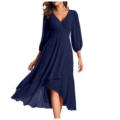 Leviana™ | Ruffled Dress with Asymmetrical Hem