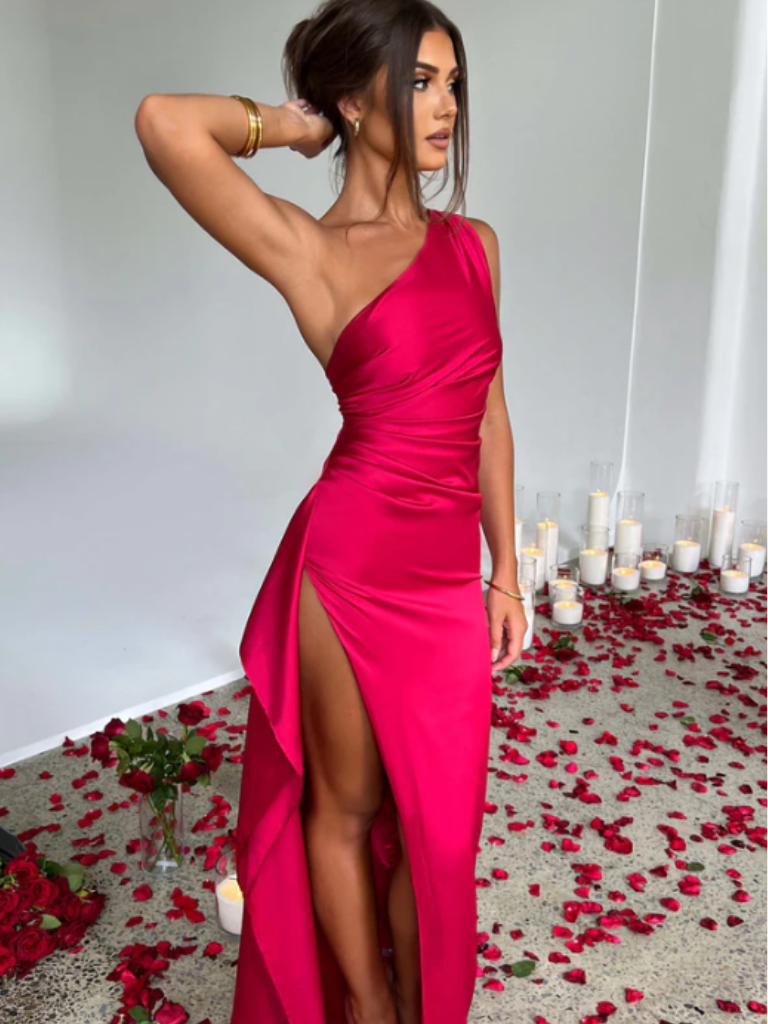 ABITO MAXI IN SATIN SOLEIL