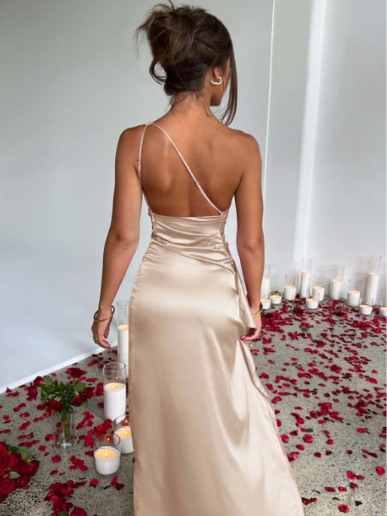 ABITO MAXI IN SATIN SOLEIL