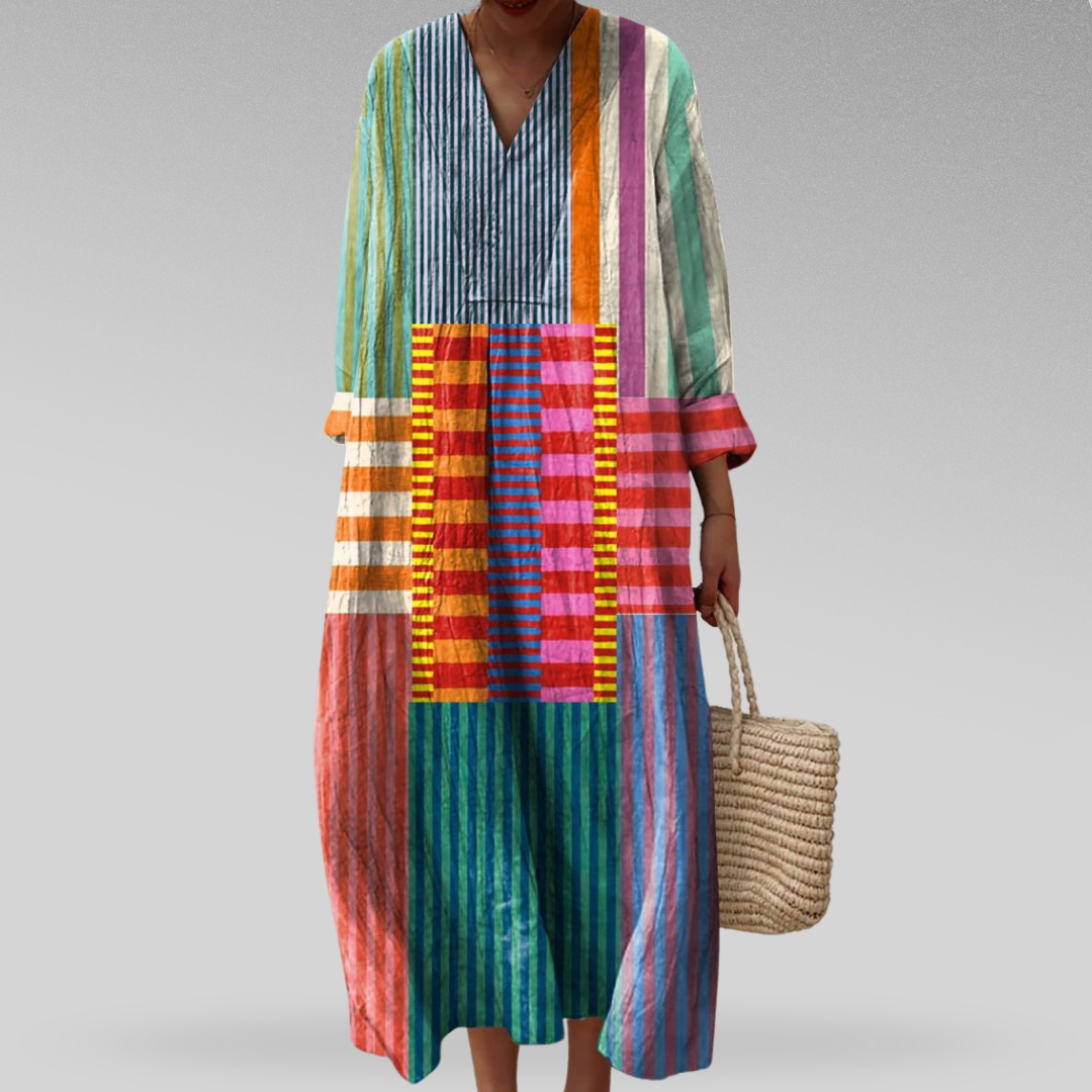 Leviana™ | Elegant and Comfortable Striped Maxi Dress