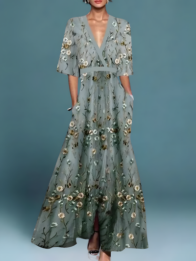Laure | Abito Portafoglio Elegante con Fiori