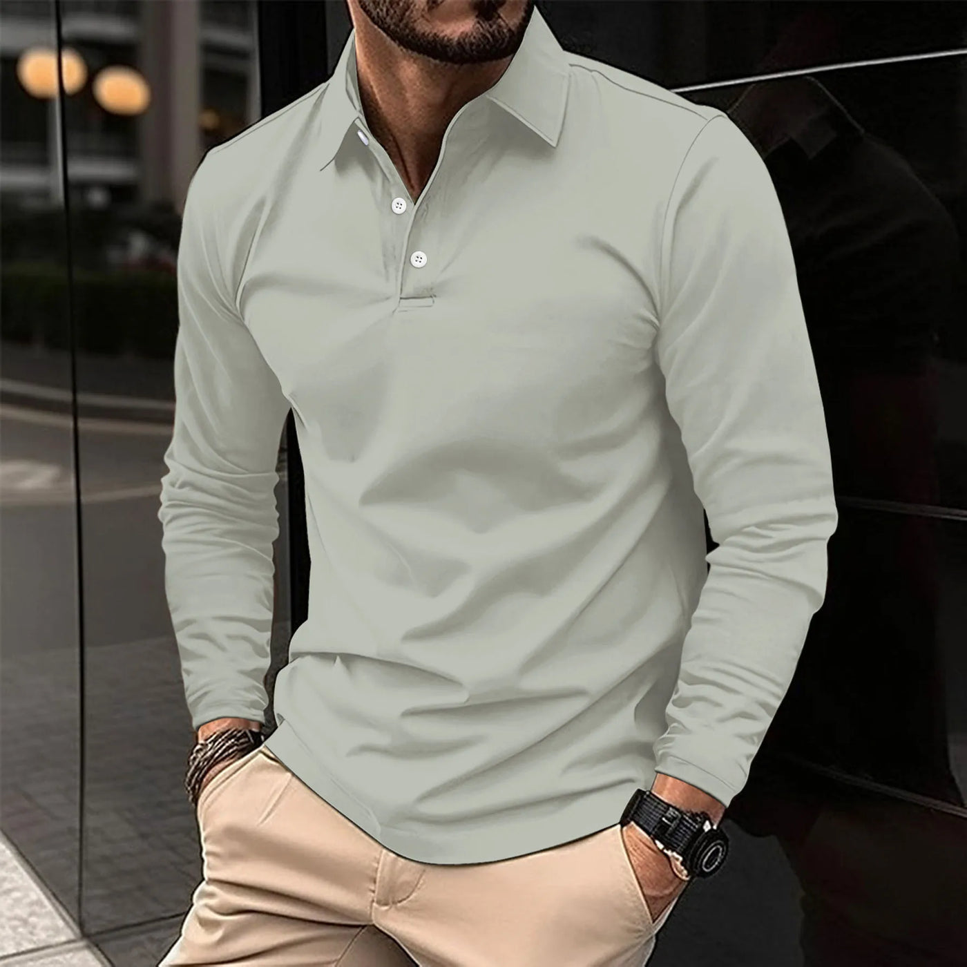Ethan™ - Polo Casual a Maniche Lunghe