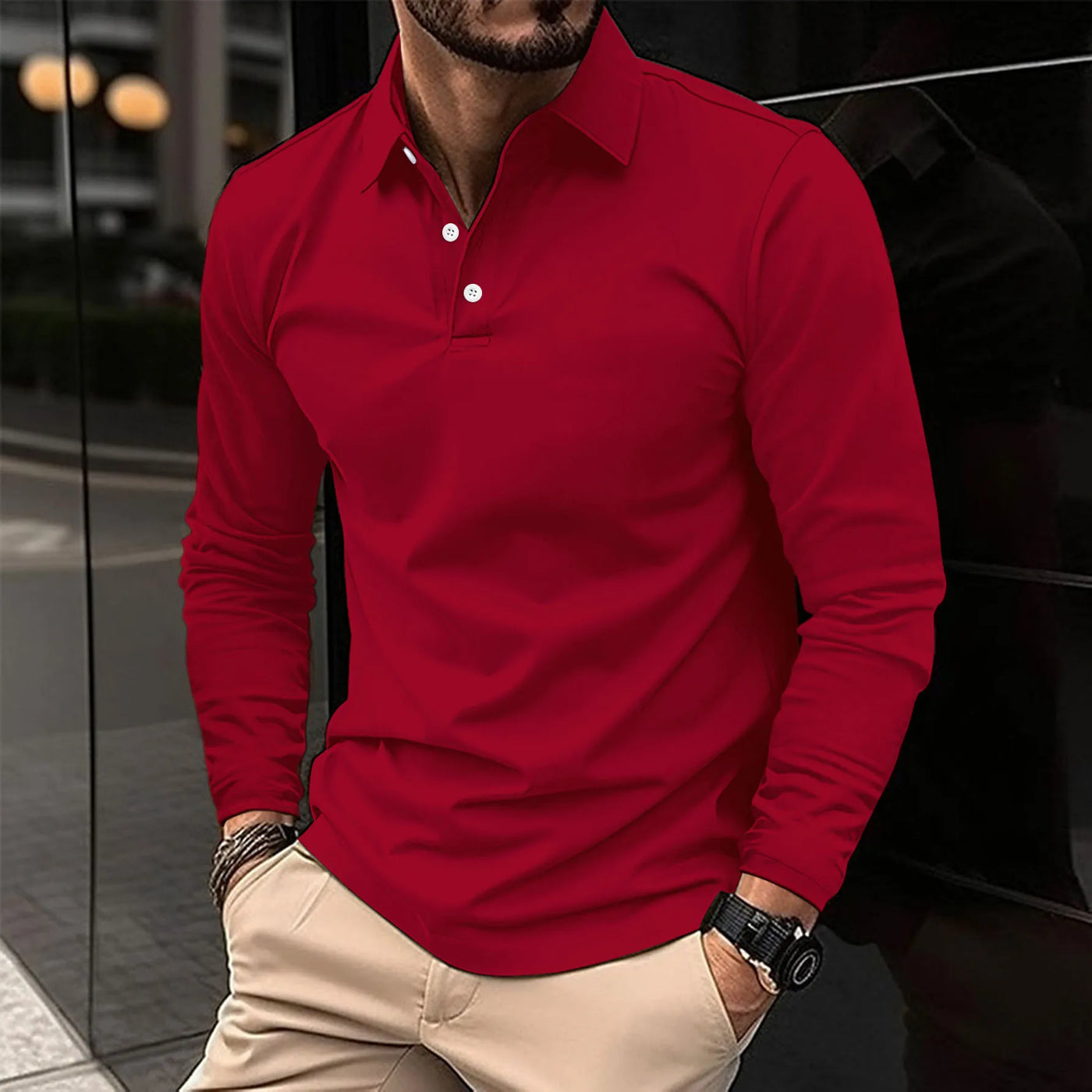 Ethan™ - Polo Casual a Maniche Lunghe