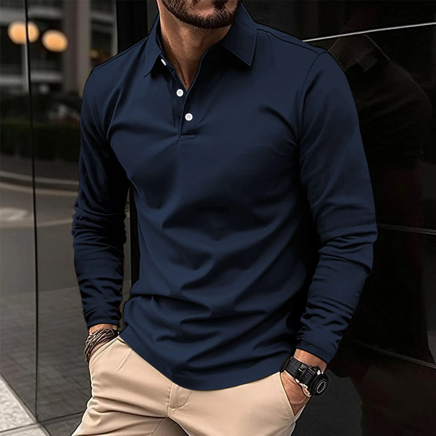 Ethan™ - Polo Casual a Maniche Lunghe