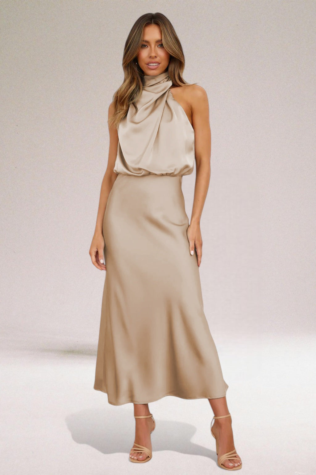 Elara™ | Abito satinato glamour