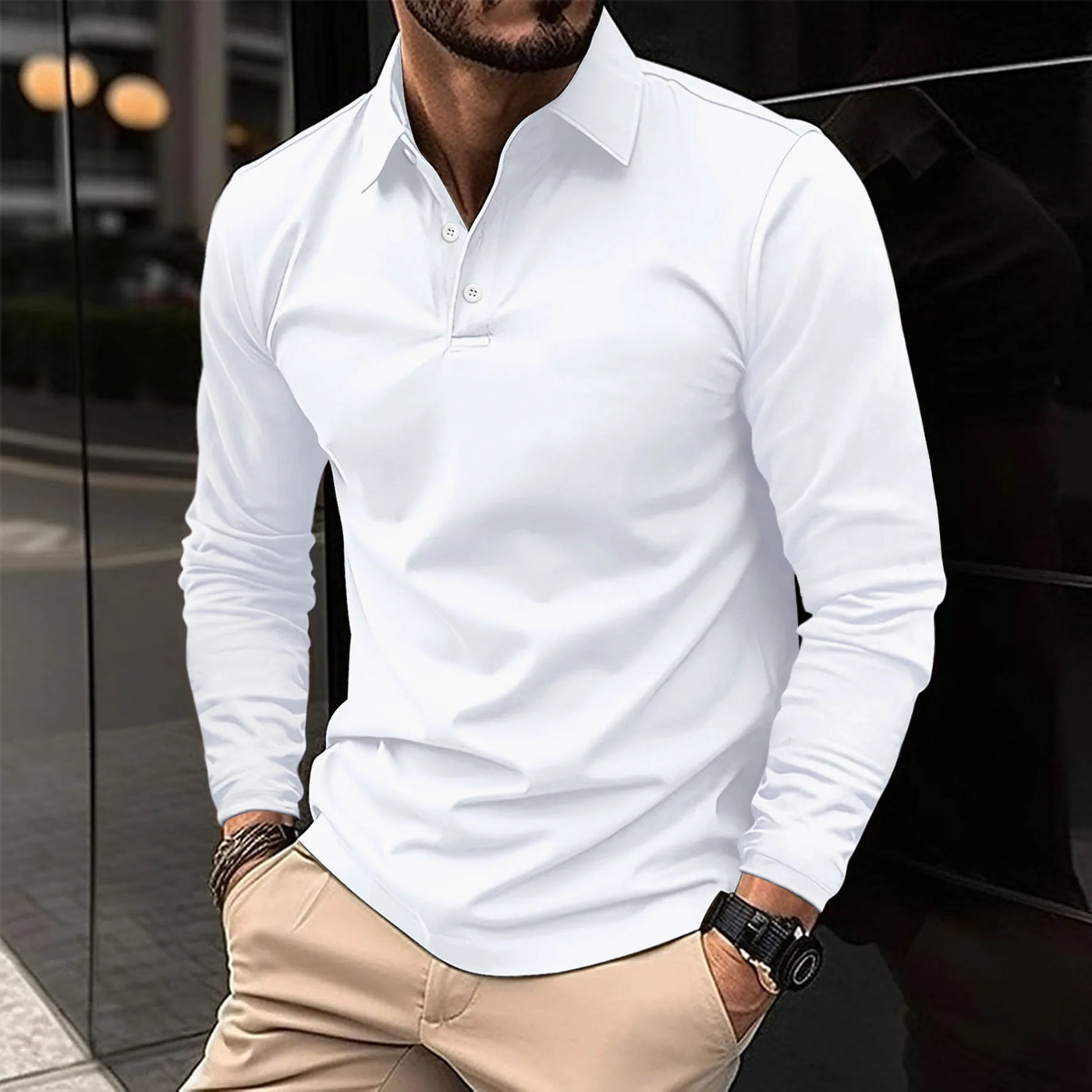 Ethan™ - Polo Casual a Maniche Lunghe