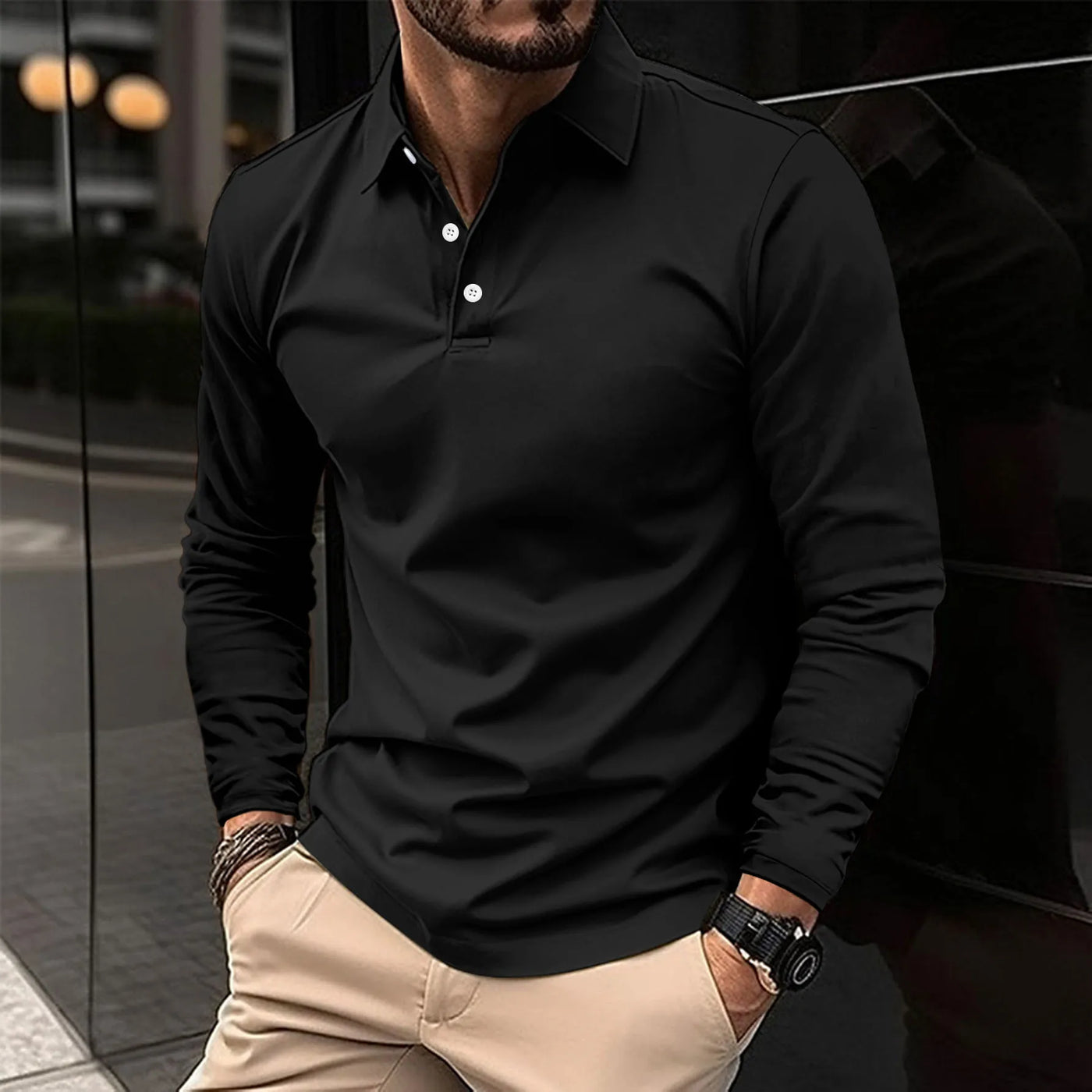 Ethan™ - Polo Casual a Maniche Lunghe