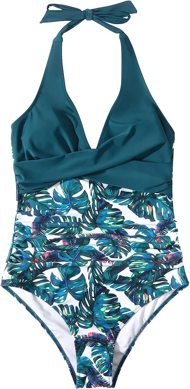 Varella | Costume da Bagno Foglia Tropicale – Scollo a V e Stile Modellante