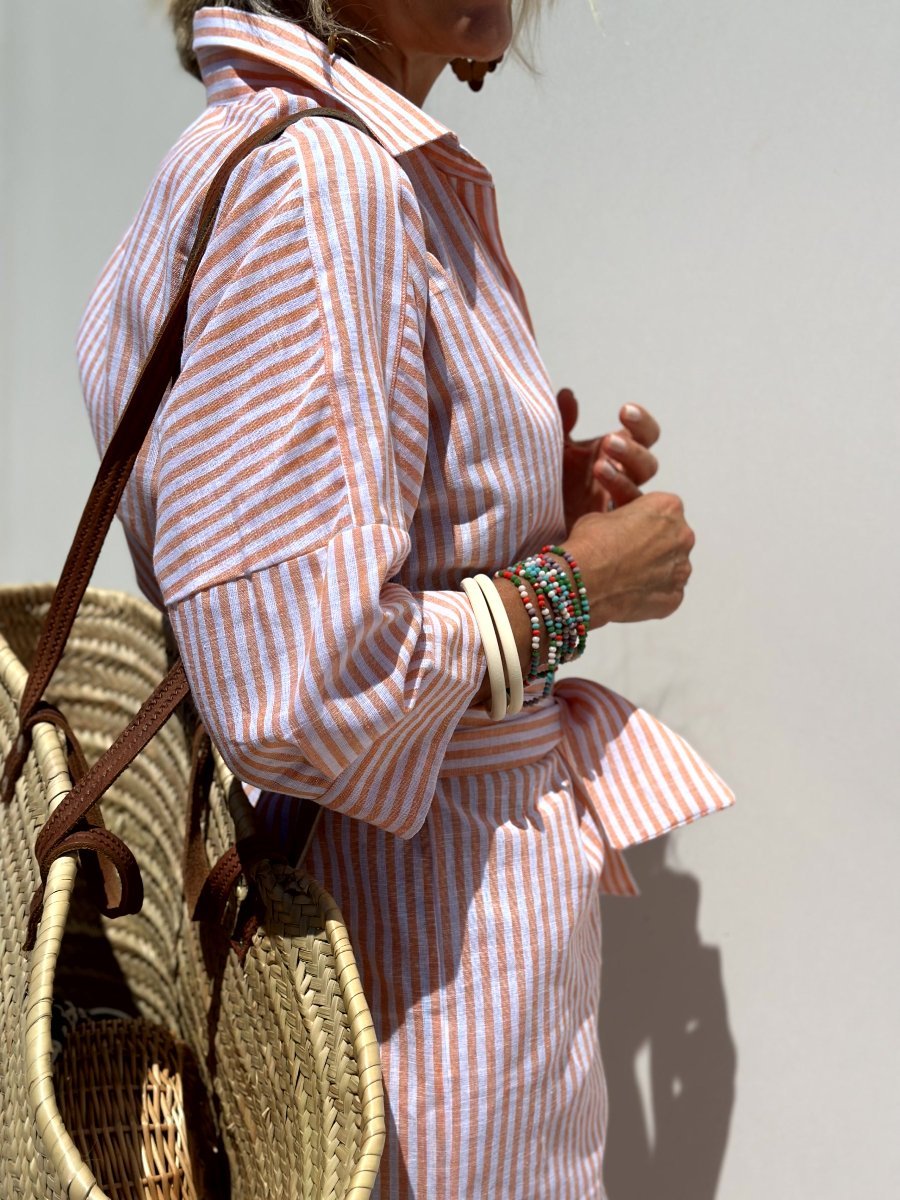 Leviana™ | Classic Stripe Shirt Dress