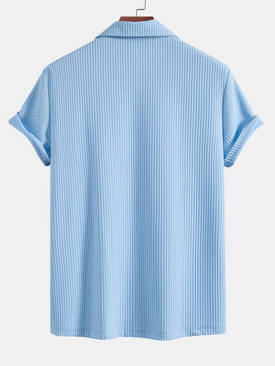 Camicia Cubana Profonda a Coste Muscle Fit & Pantaloni Corti a Coste con Coulisse