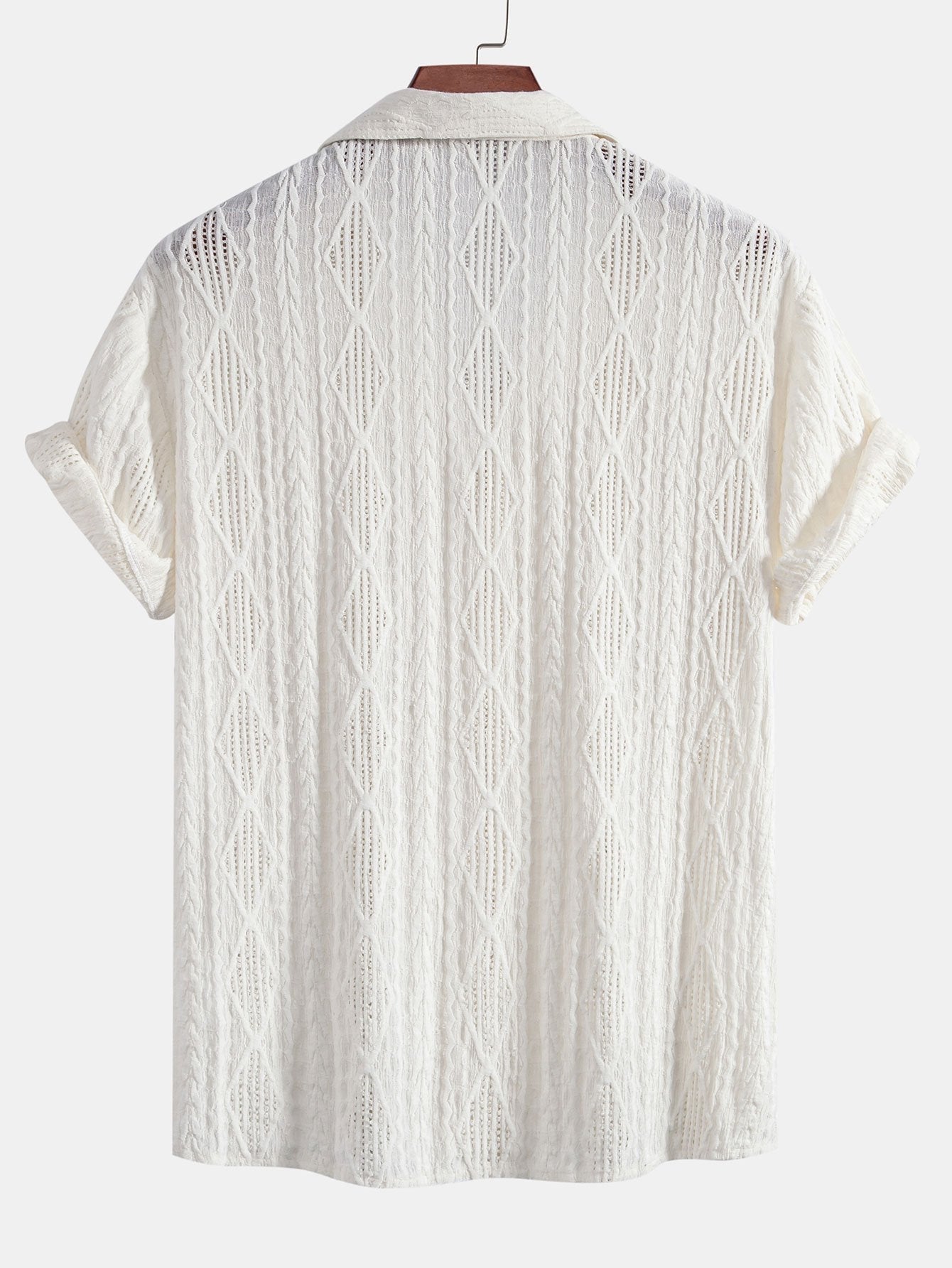 Camicia Cubana Jacquard Geometrica