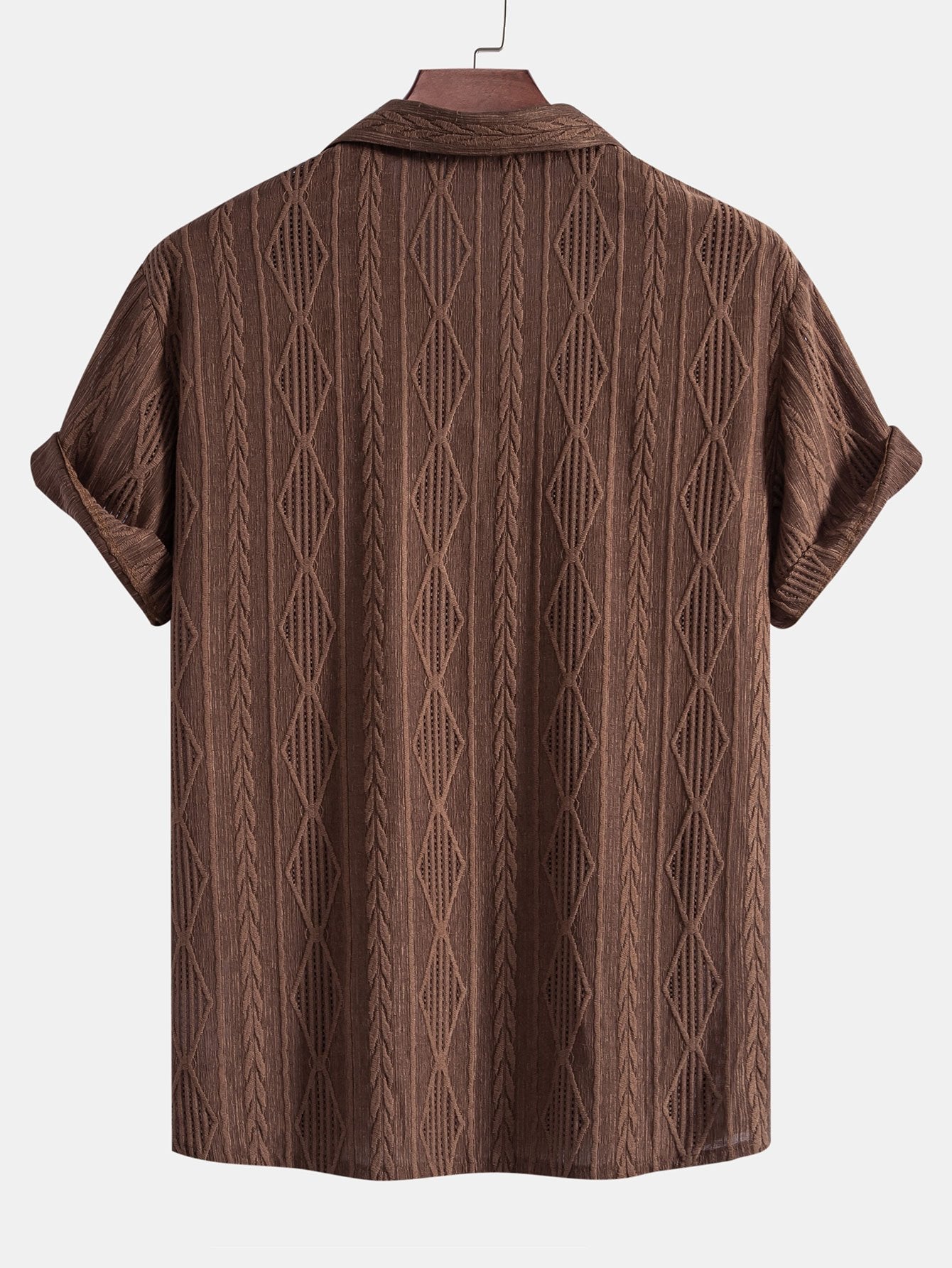 Camicia Cubana Jacquard Geometrica