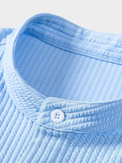 Camicia a Collo Alto a Costine Fit Muscolare