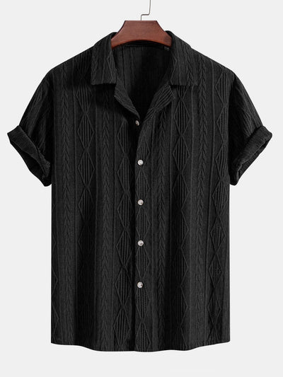 Camicia Cubana Jacquard Geometrica