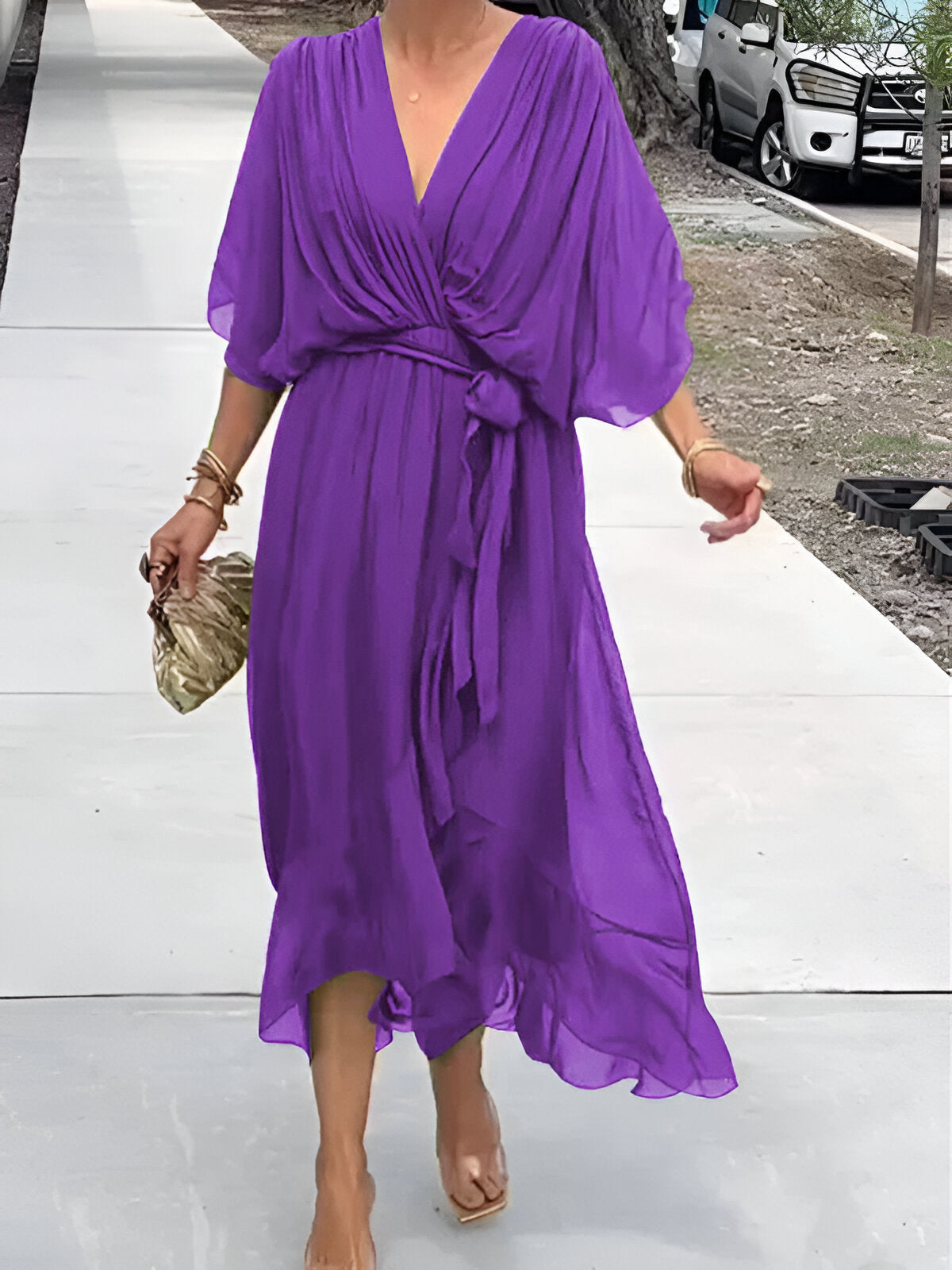 Monica™ | Abito in chiffon con scollo a V